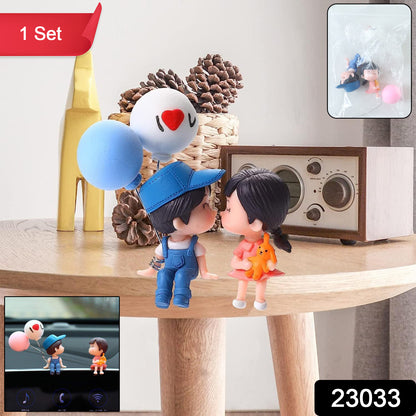 Plastic Cute Couple Car Dashboard Decoration Figurine Set (1 Set)