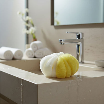 Dual Color Soft Mesh Bath Loofah Body Scrubber (1 Pc)